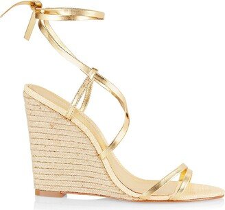 Deonne Leather Wedge Sandals