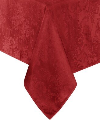 Poinsettia Elegance Jacquard Holiday Tablecloth - 60