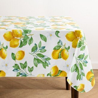 Vintage Lemon and Citrus Blooms Printed Vinyl Indoor/Outdoor Tablecloth - Multicolor - 70x52