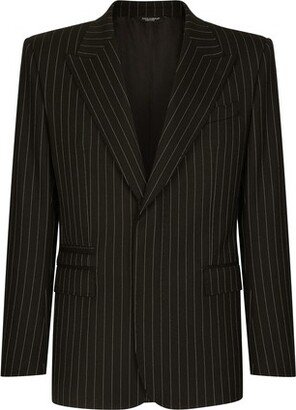 Pinstripe stretch wool Sicilia-fit jacket