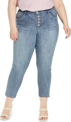 'Ab'Solution High Waist Raw Hem Skinny Jeans