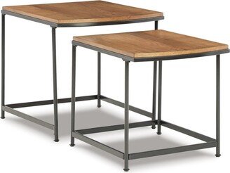 Drezmoore Nesting End Tables, Set of 2 - Light Brown, Black