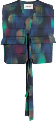 Abstract-Pattern Print Gilet