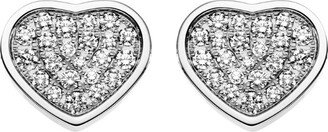 White Gold And Diamond Happy Hearts Earrings