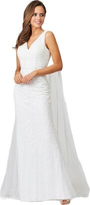 Women's Lace Mermaid Bridal Gown With Removable Cape