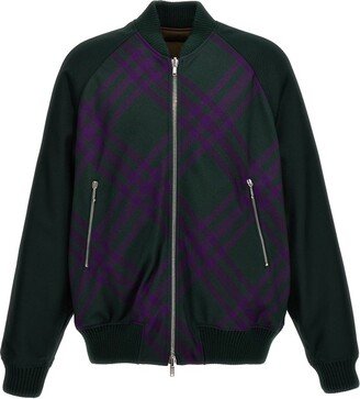 Checked Zipped Reversible Bomber Jacket