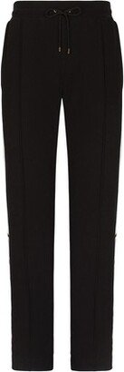 Jersey jogging pants with embroidered bands