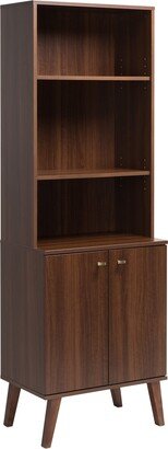 Milo Mid-Century Modern Tall Bookcase with Adjustable Shelves - 23.75 in. W x 72 in. H x 16 in. D