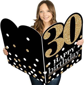 Big Dot Of Happiness Adult 30th Birthday - Gold - Giant Greeting Card - Big Shaped Jumborific Card