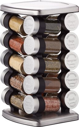 OLDE THOMPSON 20-Jar Rotating Spice Rack Stainless Steel