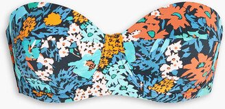 Floral-print underwired bandeau bikini top