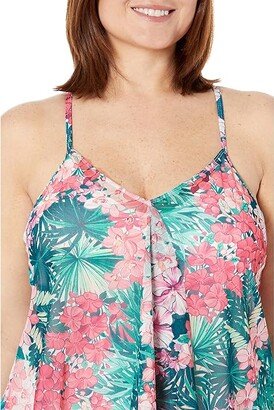 BEACH HOUSE Island Floral Kerry Mesh Layer Tankini (Multi) Women's Swimwear