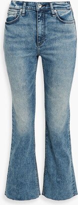 Nina faded high-rise kick-flare jeans-AA