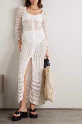 Atedy Pointelle-knit Cotton-blend Maxi Dress - White