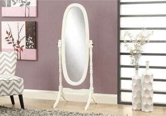 Monarch Specialties Antique White Oval Wood Frame 59nch Mirror