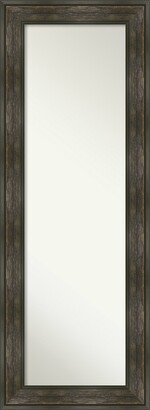 Non-Beveled Full Length On The Door Mirror - Rail Rustic Frame - Rail Rustic Char - Outer Size: 20 x 54 in