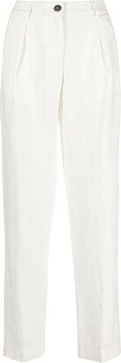 High-Waisted Linen Trousers-AA