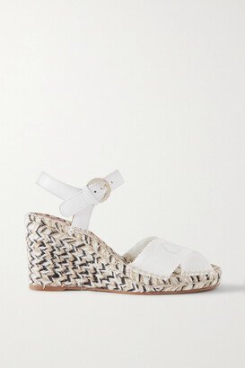 Pila Leather And Canvas Wedge Espadrilles - White