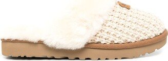 Cozy knitted sheepskin slipper