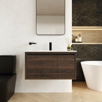 BNK 36 Single Sink Bathroom Vanity with Soft Close Door, Modern Floating Vanity