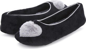 FLOOPI Zoe Heart Ballerina Slipper with Faux Fur Lining