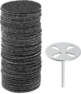 Unique Bargains Replacement Sandpaper Pad for Electric Foot File Coarse 80 Grit 25mm Black 100 Pcs