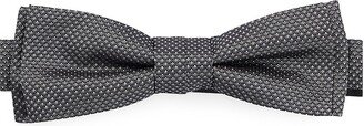 Italian-Made Bow Tie In Micro-Pattern Silk Jacquard