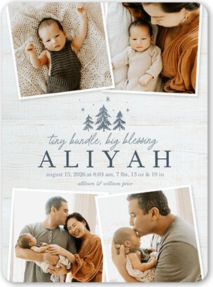 Birth Announcements: Tiny Bundle Of Love Birth Announcement, Grey, 6X8, Matte, Signature Smooth Cardstock, Rounded