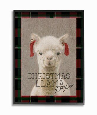 Christmas Llama Xoxo Framed Giclee Art, 16