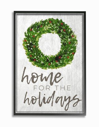 Home For the Holidays Wreath Christmas Framed Giclee Art, 11