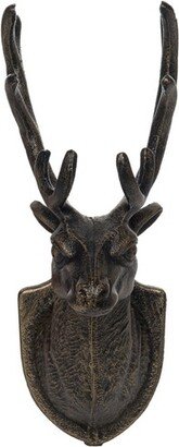 Metal 12.01 in. Brown Christmas Neutral Reindeer Wall Decor