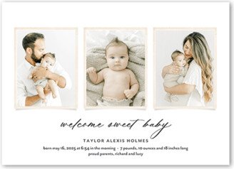 Birth Announcements: Loving Exhibit Birth Announcement, White, 5X7, Luxe Double-Thick Cardstock, Square