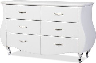 Enzo Modern and Contemporary Faux Leather 6 Drawer Dresser