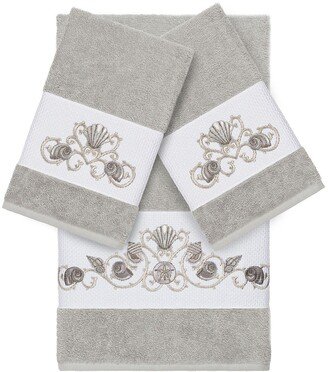 Bella 3-Piece Embellished Towel - Light Grey