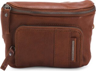 TJMAXX Leather Brandy Belt Bag With Zip Front Compartment For Women