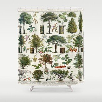 Adolphe Millot Trees Plants Vintage Scientific Illustration Larousse Pour tous Encyclopedia Shower Curtain