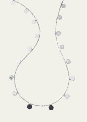 Crinkle Long Paillette Necklace in Sterling Silver