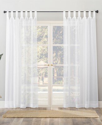 No. 918 Amina Open Weave Indoor or Outdoor Sheer Tab Top Curtain Panel, 50