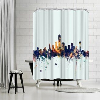 71 x 74 Shower Curtain, Dallas Texas Skyline New 3 by Michael Tompsett - Art Pause