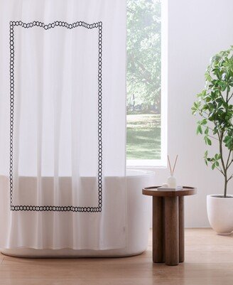 Clean Design Home x Martex Allergen-Resistant Savoy Shower Curtain - White, Charcoal