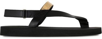 Metallic Detail Thong Sandals