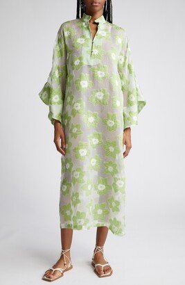 Retro Floral Cover-Up Caftan