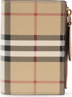 Checked Wallet - Beige-AB