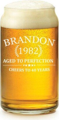 Custom Personalized Engraved Birthday Gift Cheers To Years 16 Oz Beer Can Glass 21st 30Th 35Th 40Th 50Th 60Th 70Th 80Th