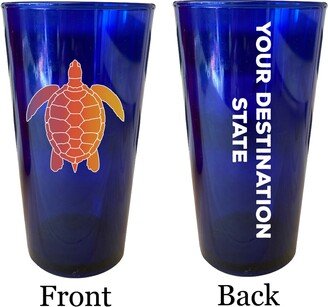 Personalized Custom Souvenir 16 Oz Blue Plastic Pint Glass 4-Pack