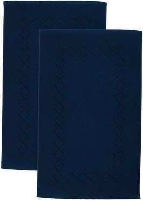 Gracious Turkish Cotton Bath Mats - Navy - Set of 2