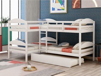 Calnod Twin L-Shaped Wood Bunk with Trundle