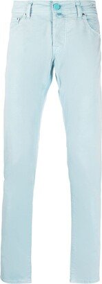 Straight-Leg Stretch-Cotton Trousers-AB