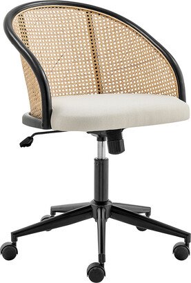 Dagmar Caning Rolling Chair Black