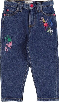 Denim cotton jeans w/embroidered details